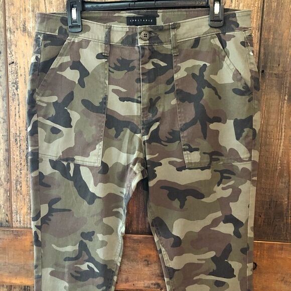 Sanctuary Sz 30 Army Green Camo Cargo Straight Leg Pocket Military Vibe Pants - Picture 3 of 7